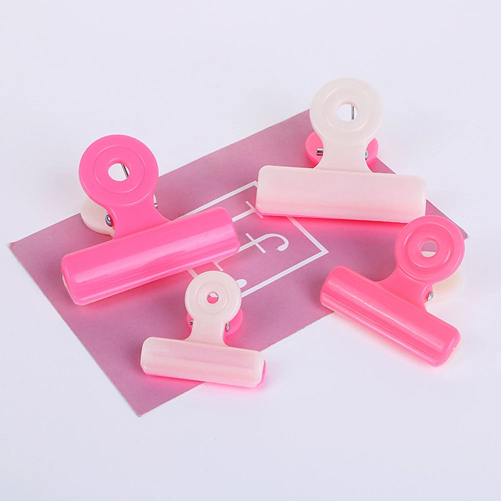 

3pcs Paper Binder Clips Office Folders Double Color Document Hinge Clips Stationery Plastic School Supplies Organizing Files
