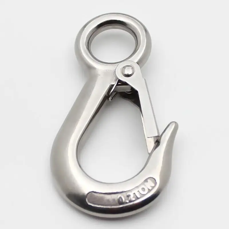 Stainless Steel Eye Lifting Hook American Type Safety Hook Rigging Accessory With Round Eye Working Load 0.2T,0.3T,0.5T крючек