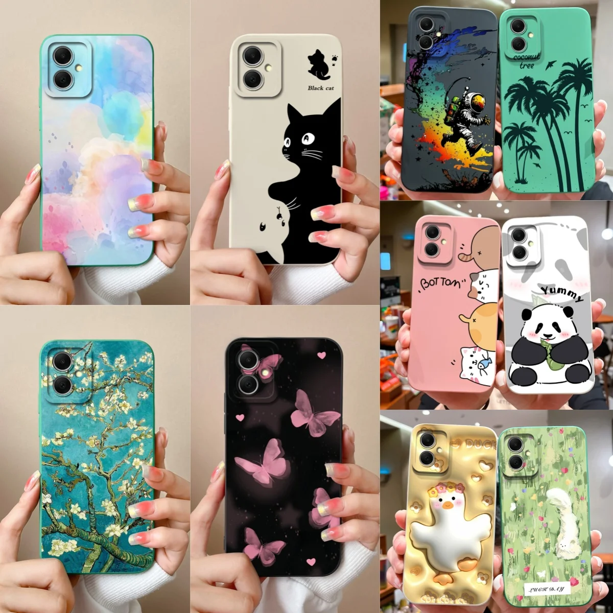 Cartoon Case For Samsung Galaxy A06 Phone Cover For Samsung A 06 Funda Camera Protection Soft Liquid Silicone Durable Back Cover