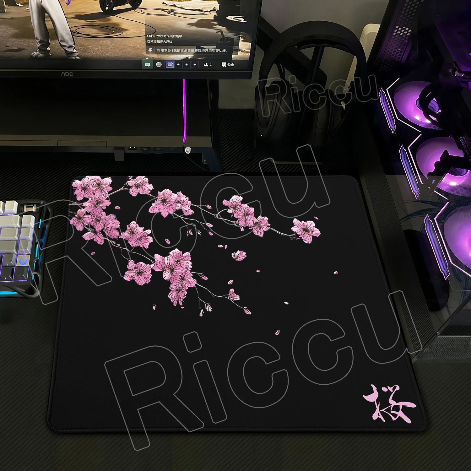 Cherry Blossoms Mousepad Pretty Sakura Mouse Pad Gaming Keyboard XS Pads Rubber PC Cabinet Mousemat E-Sports Office Accessories