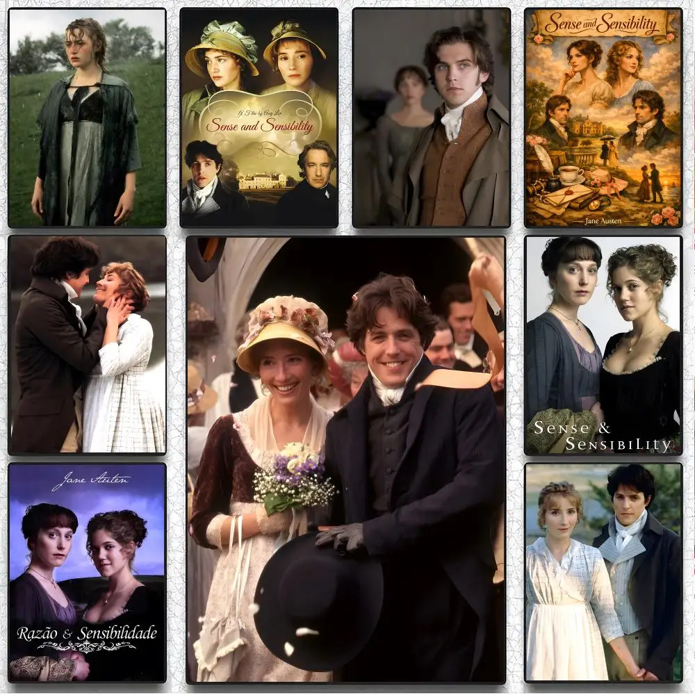 Classic Novel Sense and Sensibility Poster Artistic Peel-Off Wall Decor, Indoor Outdoor Home Ornament for Collectors