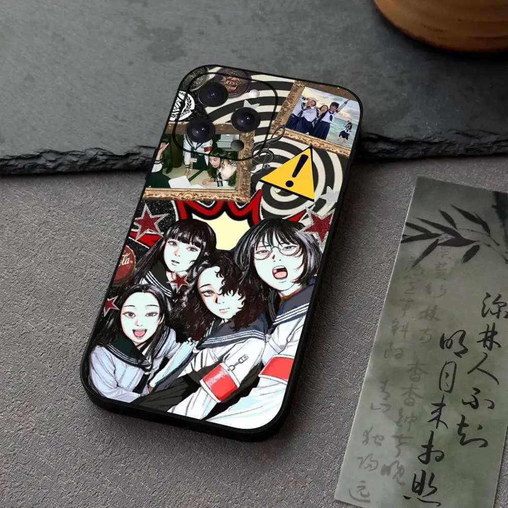 1 قطعة Atarashii Gakko.jpg جراب هاتف أسود سيليكون لينة شل آيفون 17 16 15 14 13 12 11 الهواء برو ماكس زائد