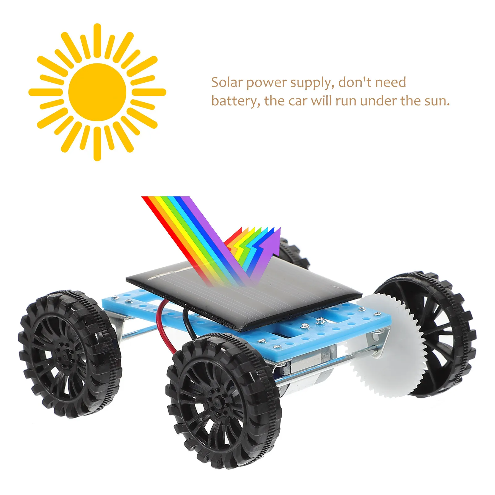 2Pcs Solar Powered Mini Car For School Science Project Kids Education Toys Assembly Educational Gadget