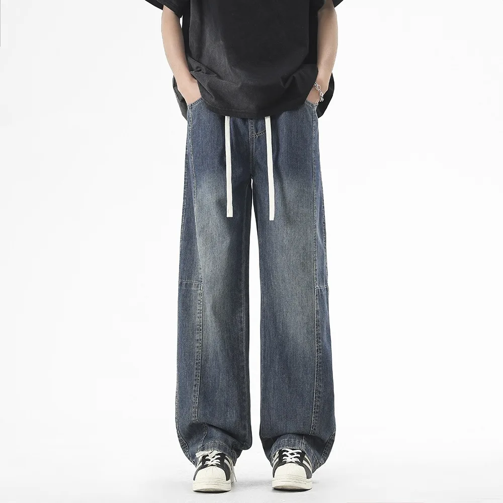 

Jeans Men's Spring and Autumn Trend Brand Loose Straight Wide Leg Pants 2026 New Boys Casual Versatile Long Pants