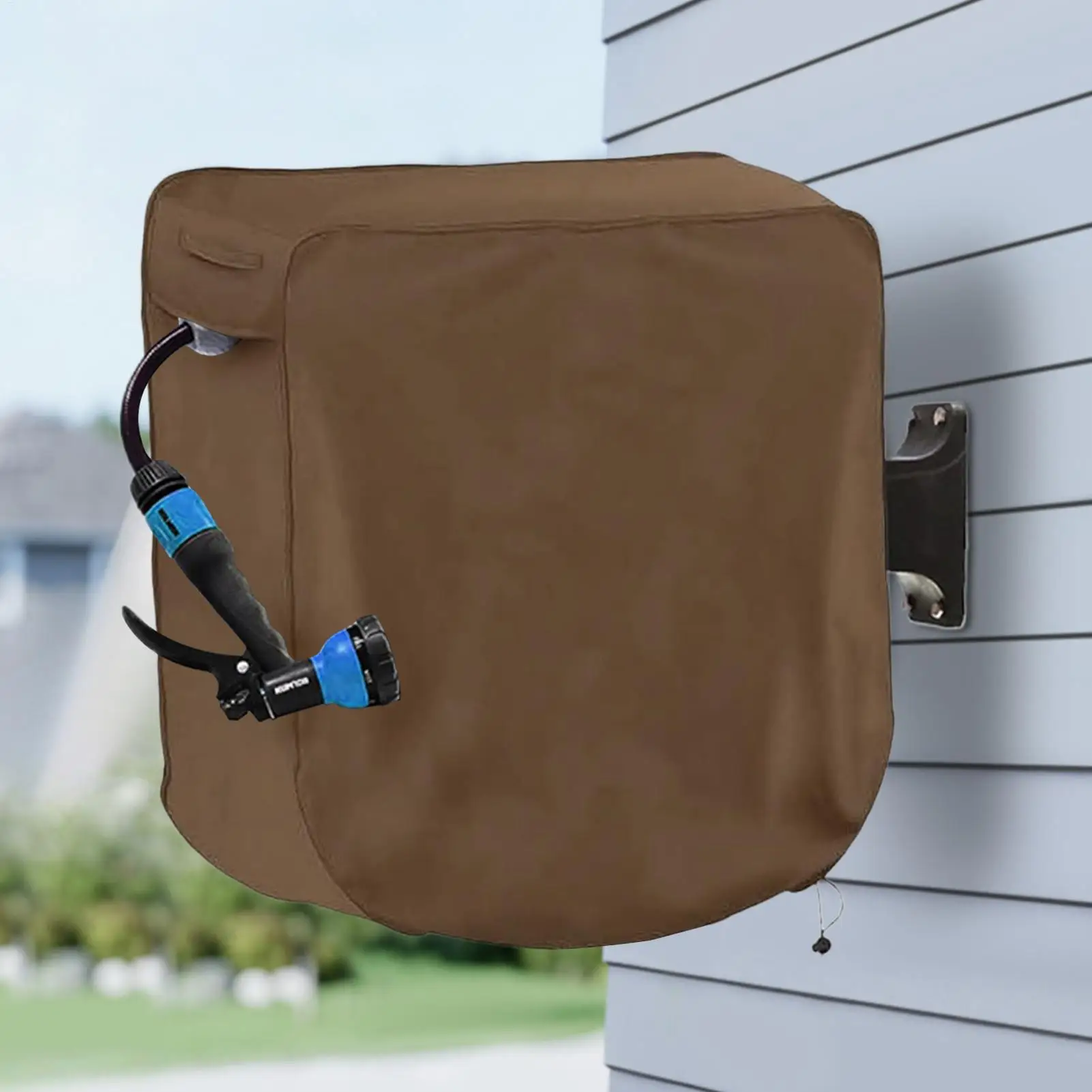 Outdoor Hose Reel Cover Dustproof Anti-Fading Retractable Hose Reel Cover For Outdoor Yard Backyard Farm Pathway Driveway Patio