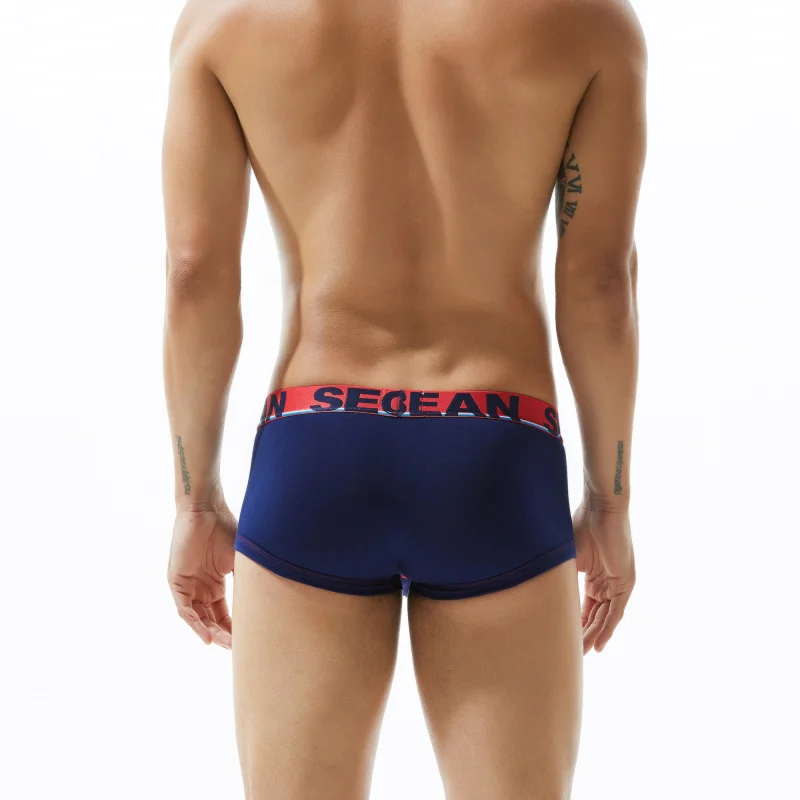Men's underwear with flat angle pants, low waist, sexy, slim fit, solid color, flat mouth, youth fashion, breathable