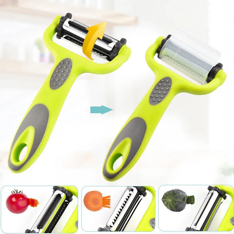 Exclusive for Cross-Border in Stock Multifunction Paring Knife Yangjiang Factory Direct Sales Multi-Functional Peeler Three-in-O