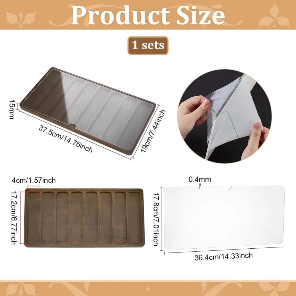 8 Slots Wooden Watch Band Organizer Watch Band Storage Case 1.5 Inch Wide Brown Watches Strap Display Box Watches Bands Holder