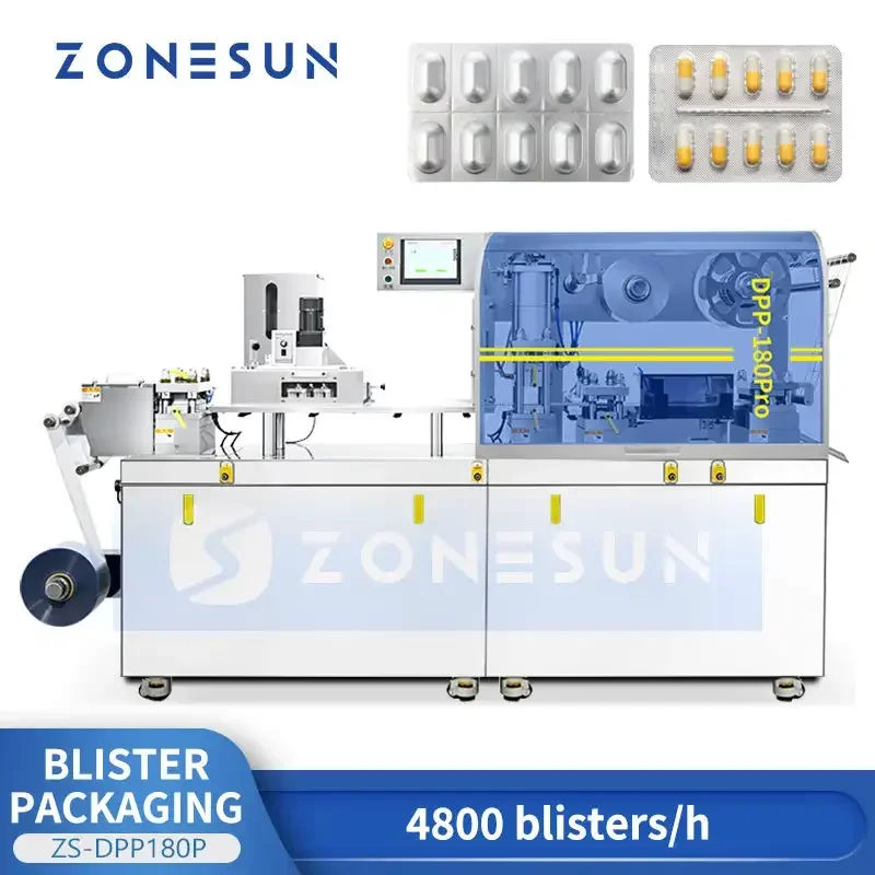 ZONESUN ZS-DPP180P Automatic Blister Packaging Machine PVC Alu Alu Pill Capsule Tablet Packing Machine with PLC Control