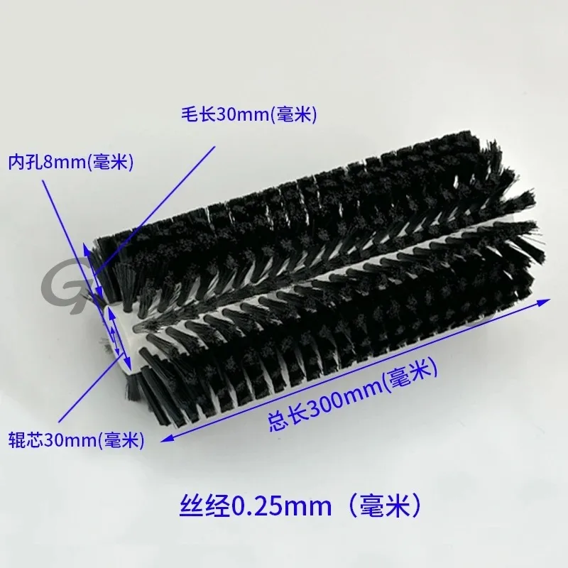 Industrial nylon line drum cylindrical brush roller cleaning dust removal and polishing machine