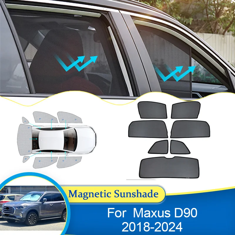 For Maxus D90 LDV MG Gloster 2018 2019 2020 2021 2022 2023 2024 Sunshade Window Visor Curtains Shades Car Auto Parts Accessories