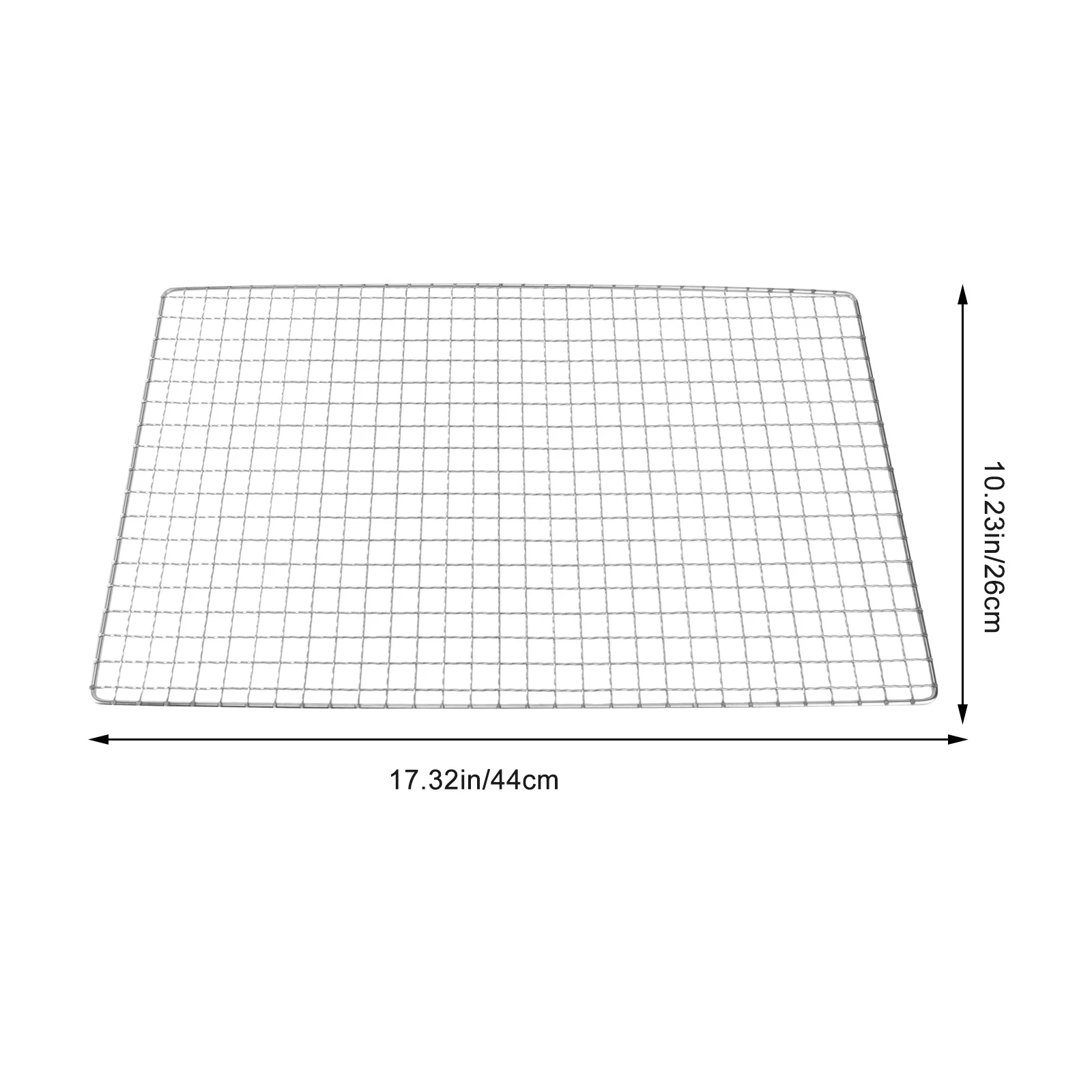 Cestino per barbecue quadrato in acciaio inossidabile, durevole, saldato fine, rete liscia, 26x44 cm, supporto per forno per cucina domestica, ristorante