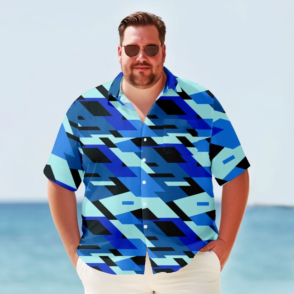 Big & Tall Hawaiian Shirt For Men Retro Bowling Quick Drying Summer Plus Size Y2kStreetwear Short Sleeve Oversized Clothes