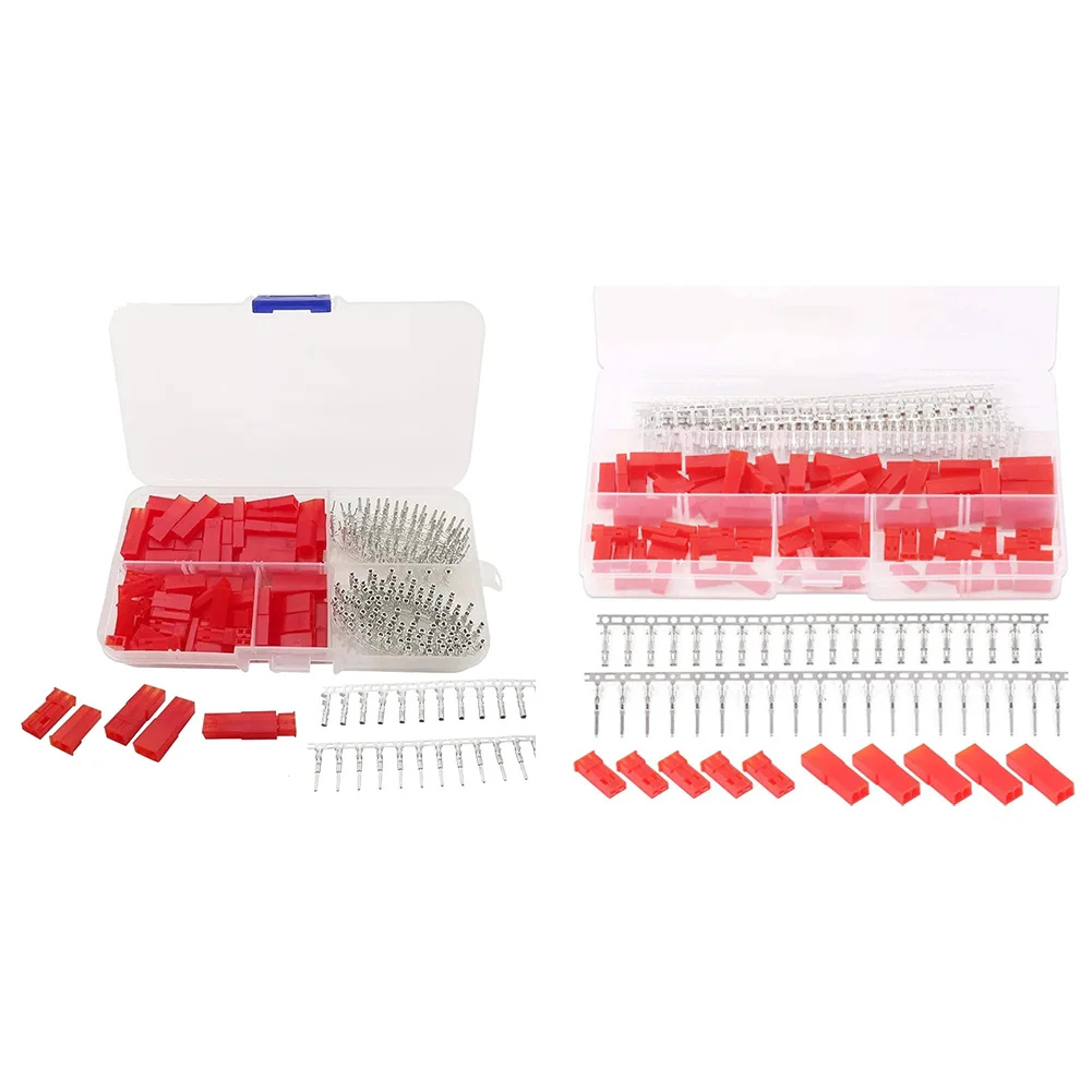 300/420Pcs JST SYP 2 Pin 2.54 MM Female Male Red Plug Male Female Housing Connector Housing Crimp Pin Terminal Connector Kit