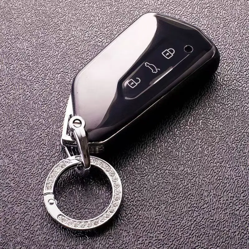 Type D Car Key All-inclusive Ultra-thin Transparent Black Protective Case Is Suitable for VW 2025 New Passat Pro