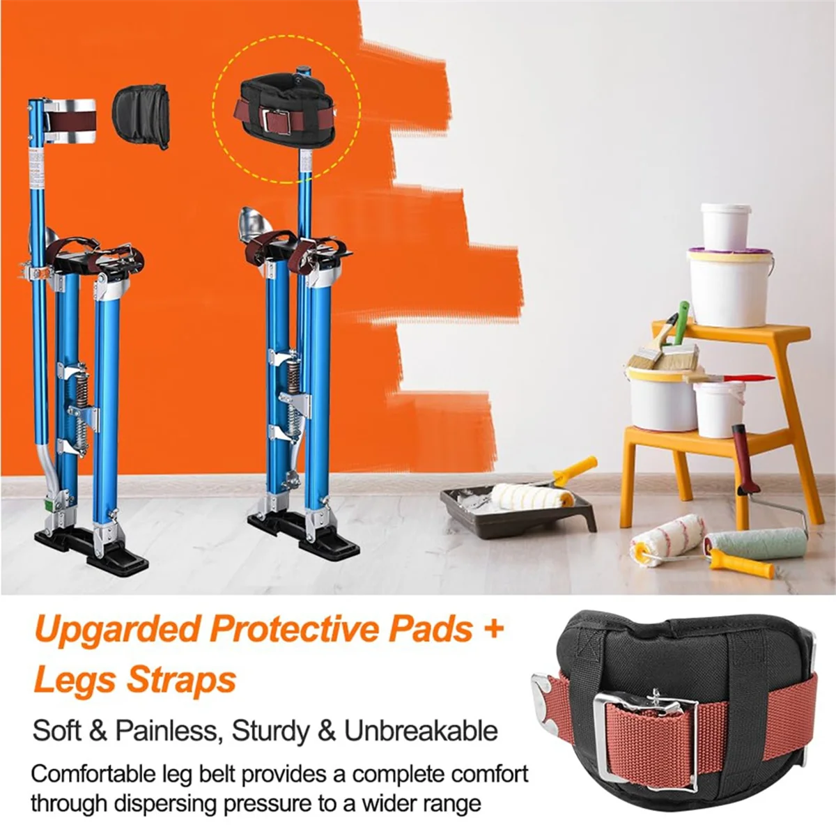 

A002 4PCS Drywall Stilts Leg Band Straps, Drywall Stilt Replacement Part Stilts Straps,Adjustable Leg Fixation Strap Kit