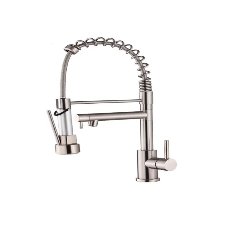 

Pull Down Kitchen Faucet with Touch Single Handle, 2-Function Stainless Steel Spring Neck, Single Hole Installation for Home,