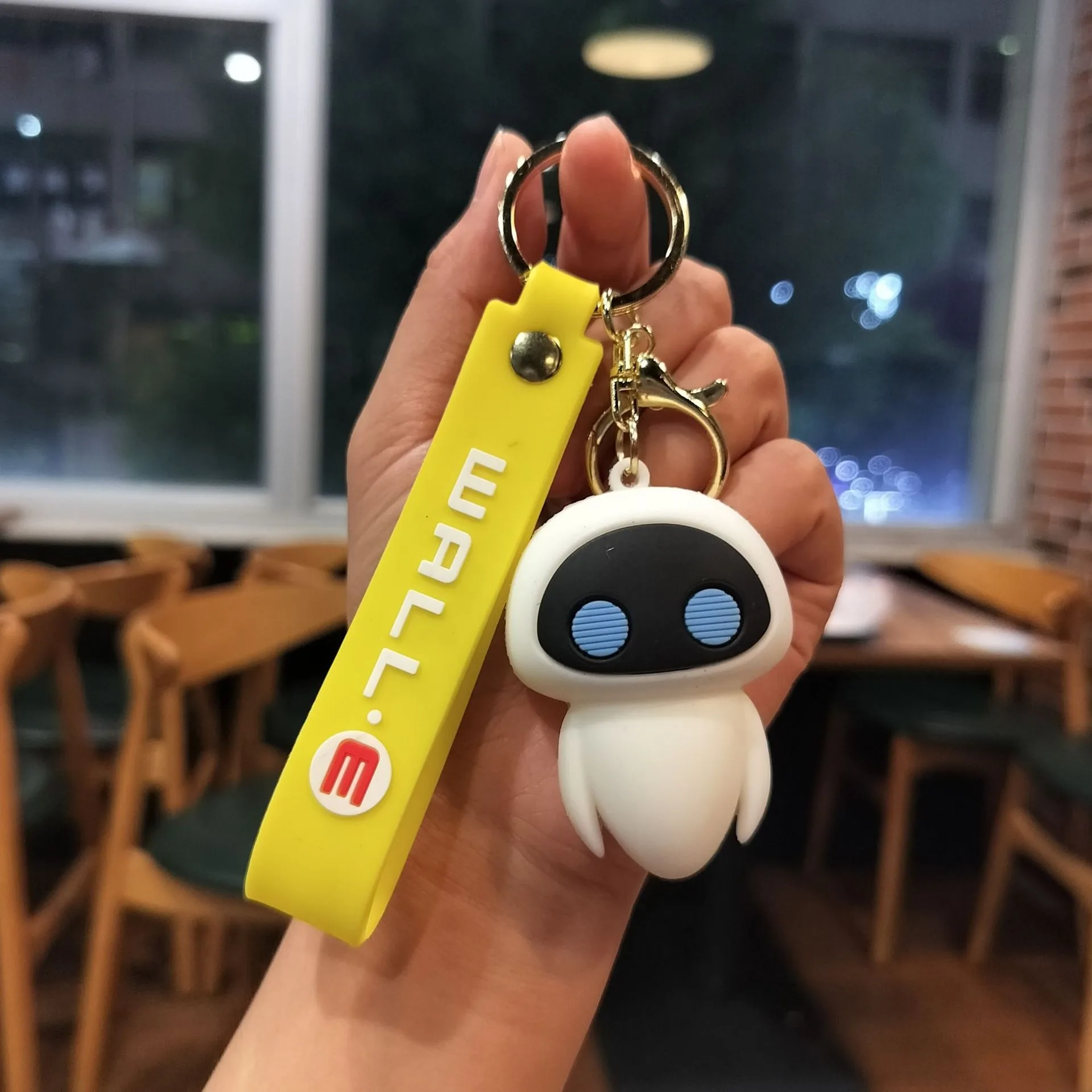 Wall-E Eve Keychain Cartoon Badge Robot Story Walle Pendant Accessories Bag Charm Key Chain Decoration Boy Gifts for Friends