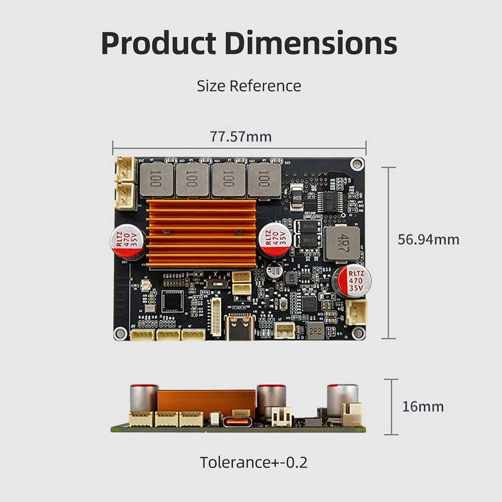 TPA3116 Digital Power Amplifier Board 2X50W Stereo Bluetooth TWS Pairing Type C Charge Boost APP EQ Adjustment For DIY Audio