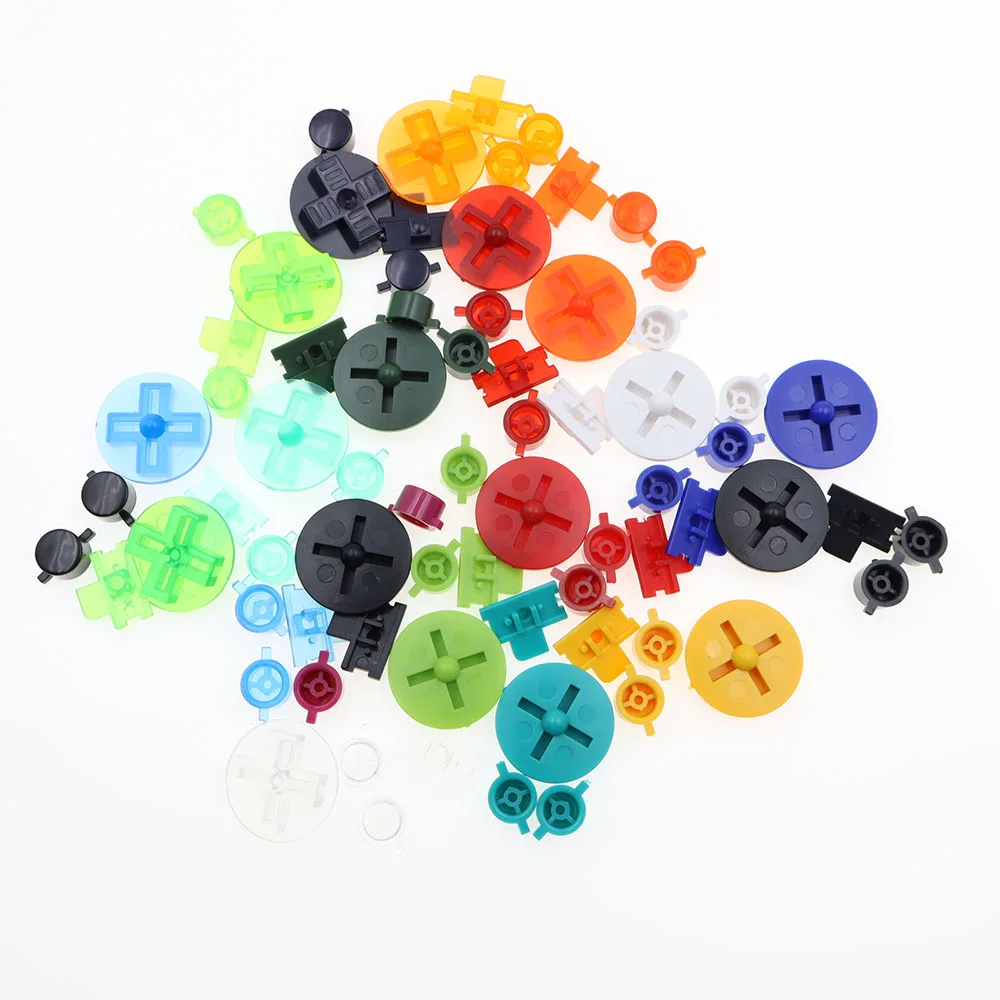 مجموعة واحدة من أزرار لوحات المفاتيح متعددة الألوان لـ Gameboy GB لأزرار GB D-pad A B ومطاط موصل