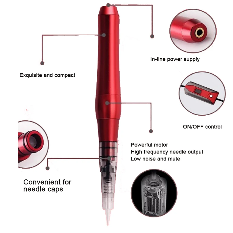 Máquina de tatuagem sobrancelha, Microblading PMU, Máquinas de maquiagem permanente, CE, Alemanha Motor importado, Grau 5, Digital, 95000-30000 rpm