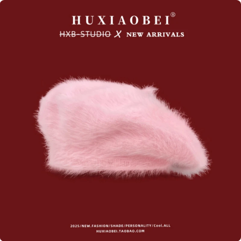 الكورية بلون تقليد الأرنب الفراء قبعة المرأة الخريف والشتاء في الهواء الطلق تنوعا مزاجه الدافئة قبة الرسام قبعة #2