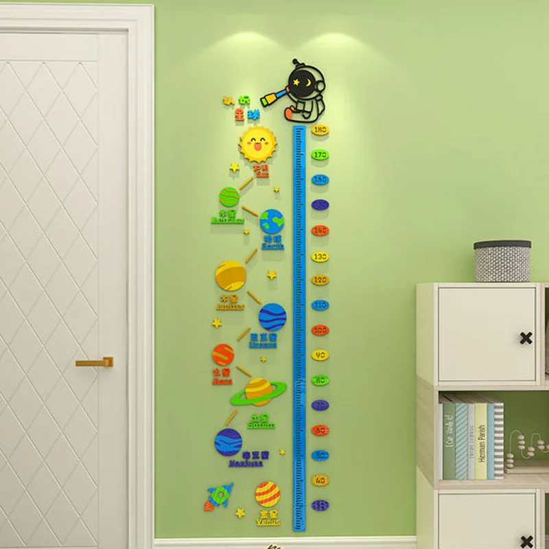 Cartoon Animal Height Sticker 3D Stereo Acrylic Wall Sticker Children's Room Kindergarten Baby Height Measurement Wall Sticker