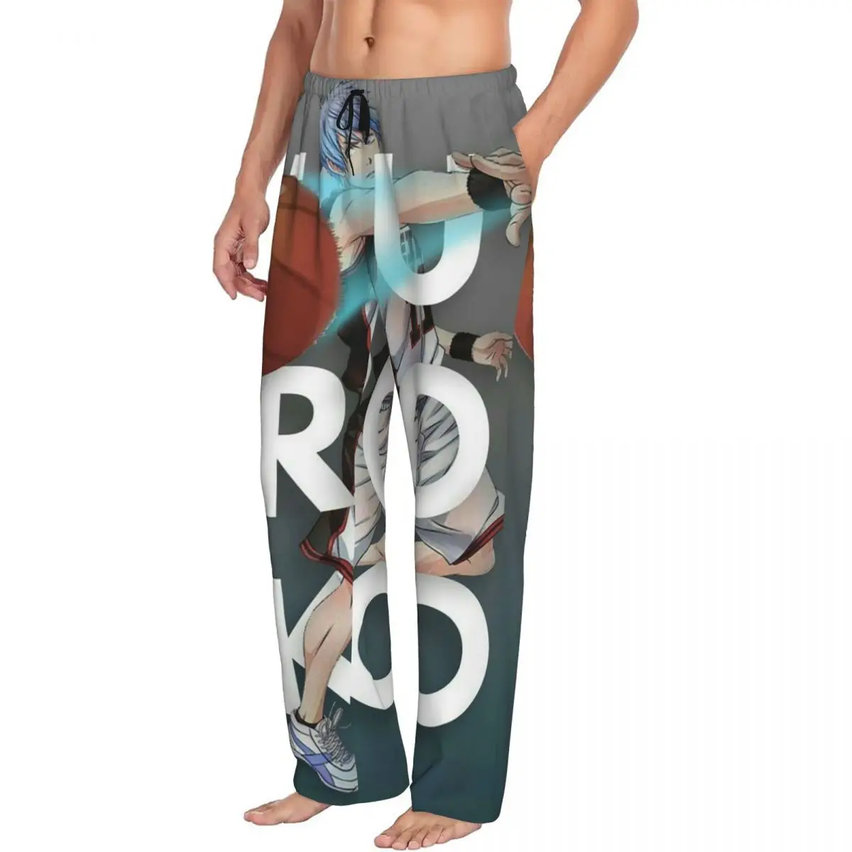 Baloncesto personalizado Kuroko No Basket Anime hombres pantalones de pijama salón dormir ropa de dormir pantalones con bolsillos