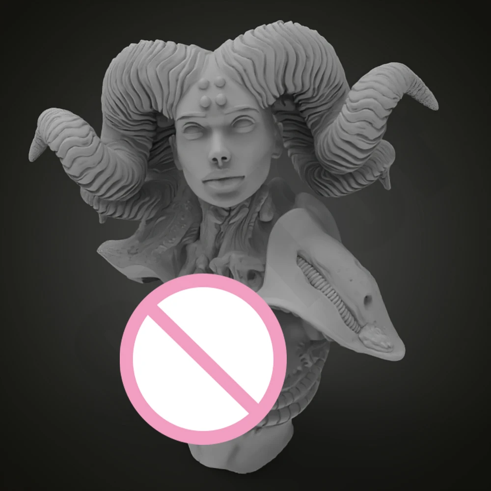 

1/10 65MM Resin Figure Model Goat Sexy Girl Bust Kits Unpainted Unpainted Figure Model Colorless Diy Micro Reduction Statue Toy