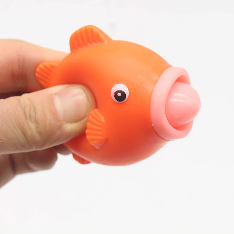 Cute Fish With Tongue Out Squeeze Decompression Funny Toy Hand Irritable Toy Release Stress Kids Toys Children's Birthday Gift