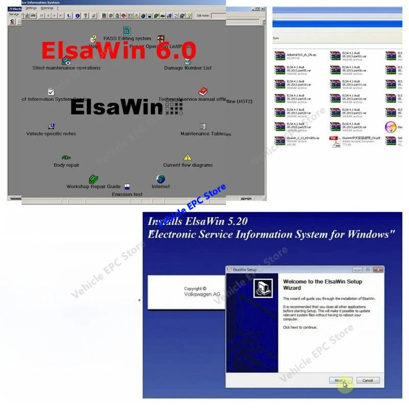 2026 hot  Auto Repair Software ElsaWin 6.0 work for V-W 5.3 For Audi Elsa Win 6.0 Newest Elsawin 6.0 for Vw Auto repair Software