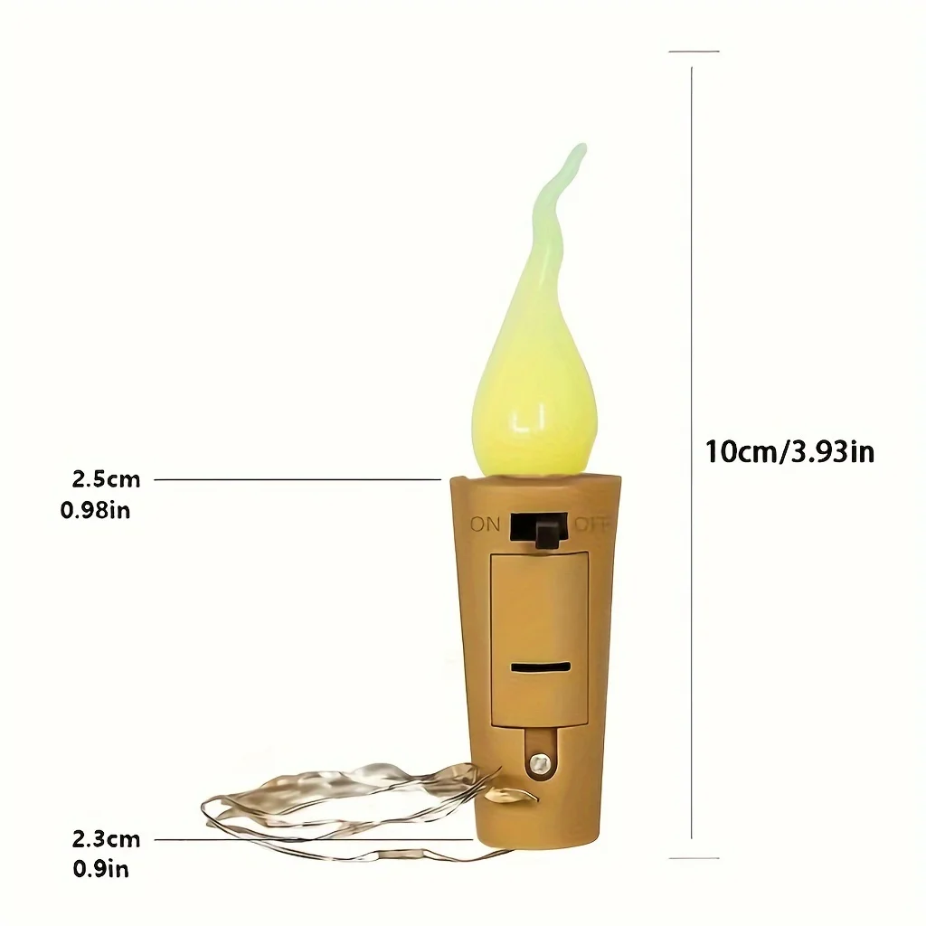Imagem -04 - Pacotes de Luzes de Garrafa de Fio de Prata-vela Led sem Chama com Corda de Garrafa de Cortiça Mini Luzes de Fadas Alimentadas por Bateria para Faça Você Mesmo p 10