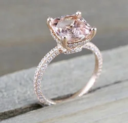 Vintage 18K Rose Gold ring Fashion Simulated Diamond Party Wedding Band Rings for women men Wholesale Jewelry