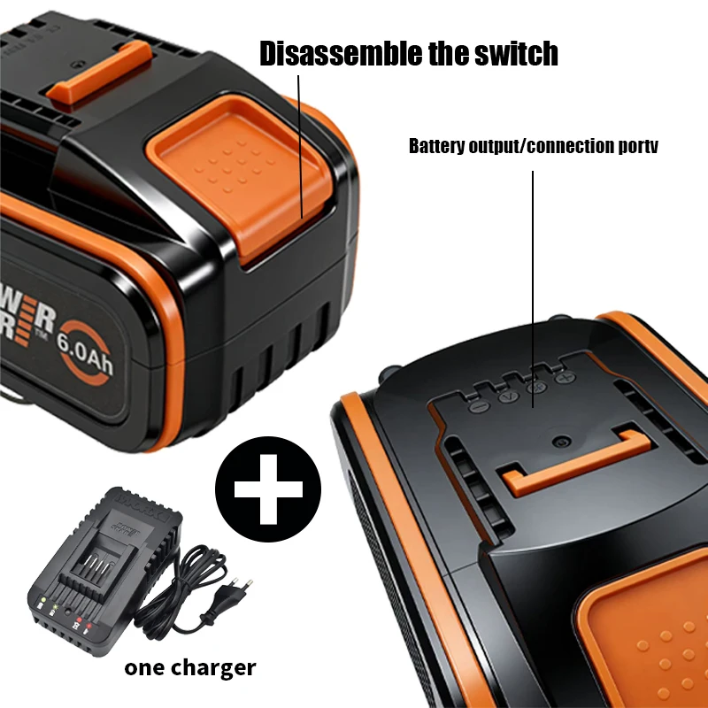 Original WORX 20V 6Ah 8Ah Battery WA3014 WA3551 WG630 WG629 WX372 WX390 WX394 WX550 WX523 WX802 WX858 WX900 Power Tool Battery