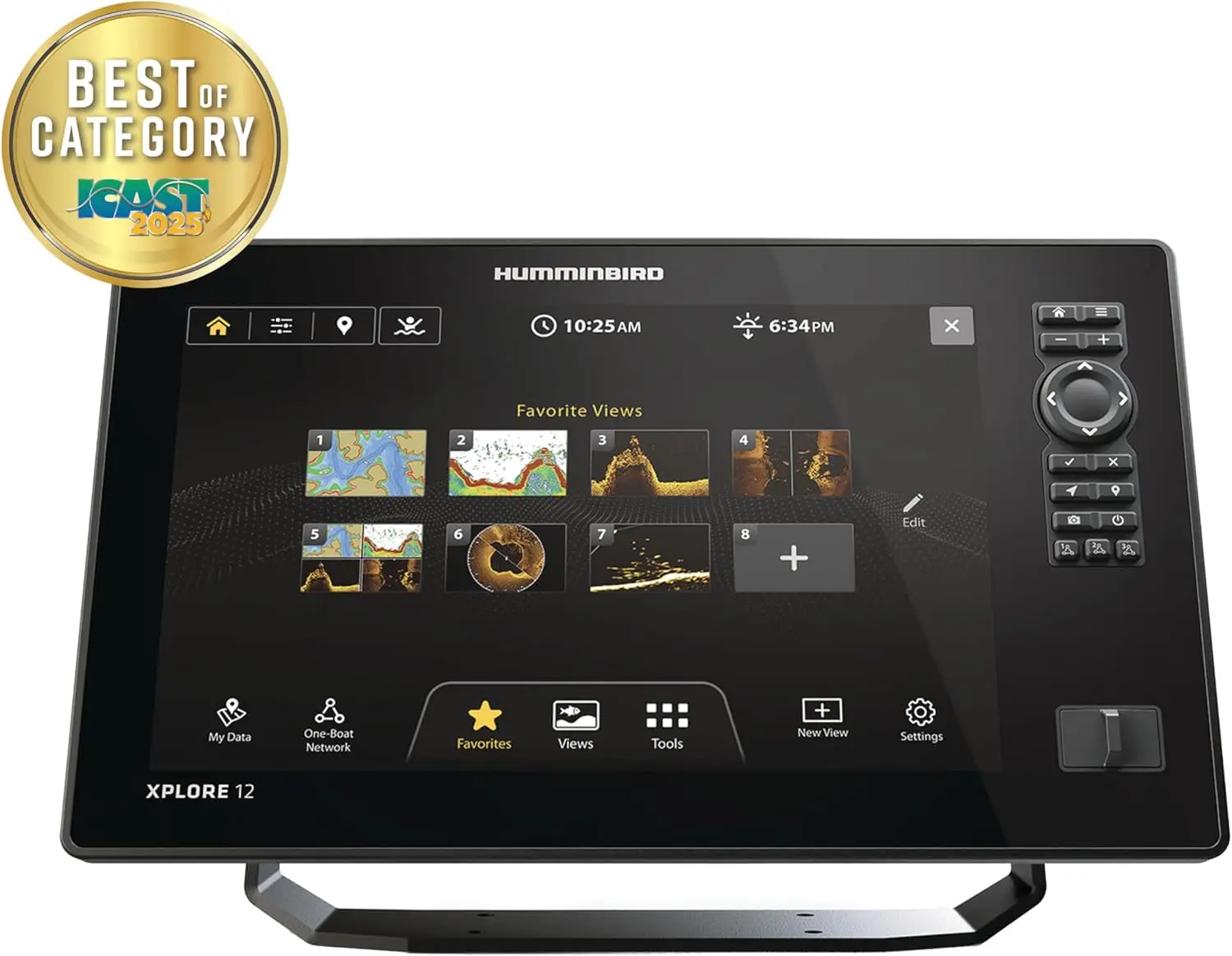 전문 낚시를 위한 휴민버드 XPLORE GPS 어군탐지기, MEGA 사이드 이미징+ HD 터치스크린 디스플레이 탑재