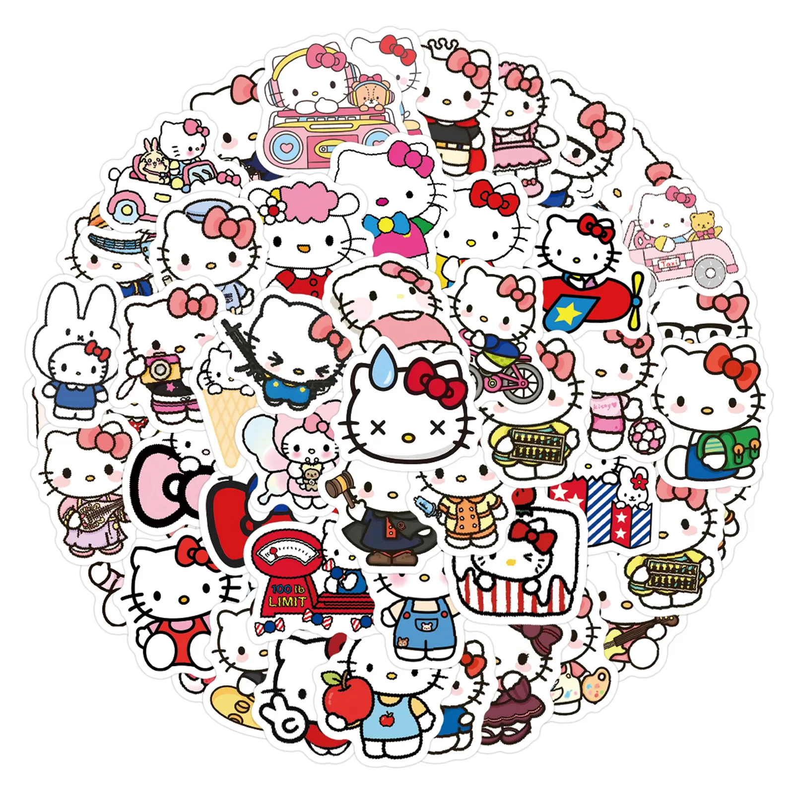 50/100 個かわいいサンリオ漫画ハローキティステッカー DIY 電話ラップトップ荷物スケートボード落書きデカール楽しい子供のため