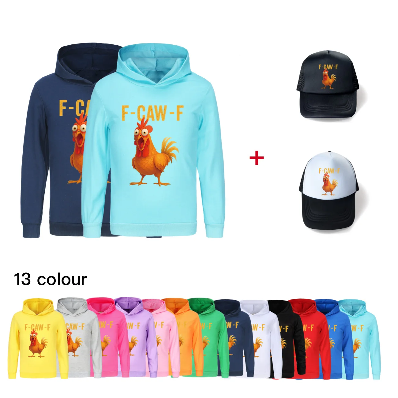 

Детская забавная толстовка с курицей F-Caw-F, забавная осенняя одежда для мальчиков, повседневные пальто для маленьких девочек-подростков, детская одежда5057