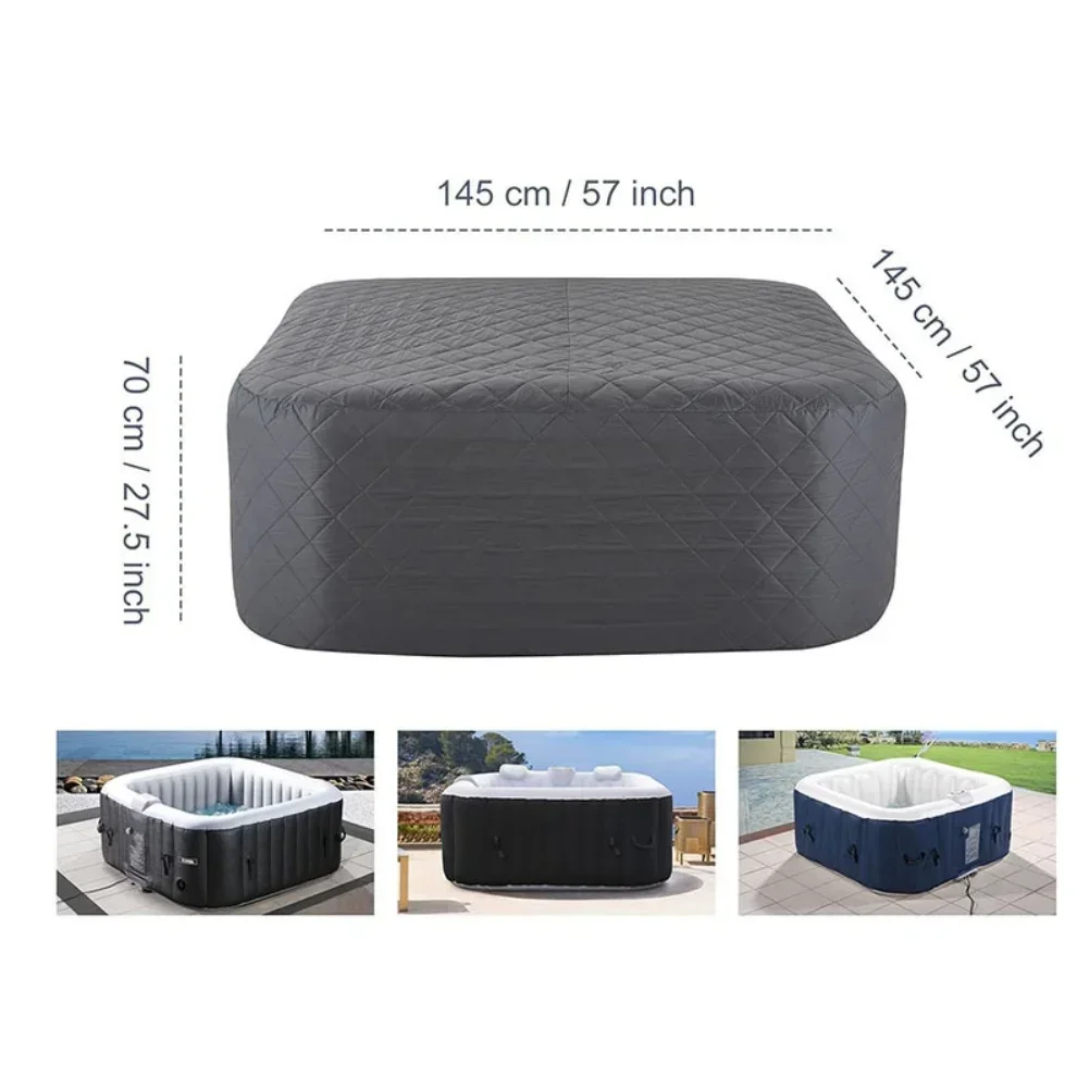 Insulated Inflatable Thermal Cover for Hot Tubs with Waterproof Design to Heat Retention and Weather Resistance