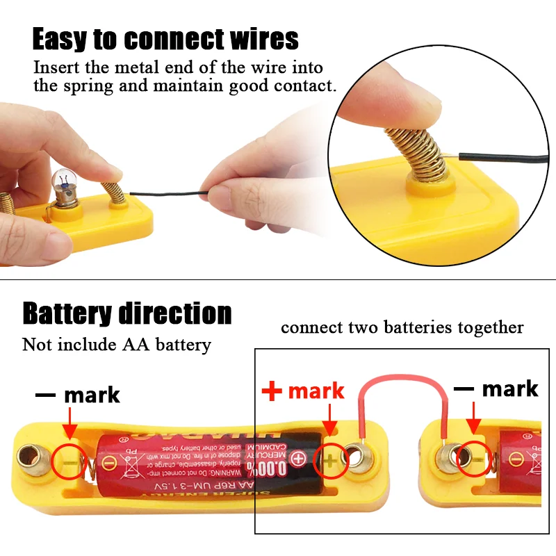 Science Toy Basic Electric Circuit Kit Physics Teaching Electrical Experiment Set DIY Series Parallel Circuit Light Bulb Switch