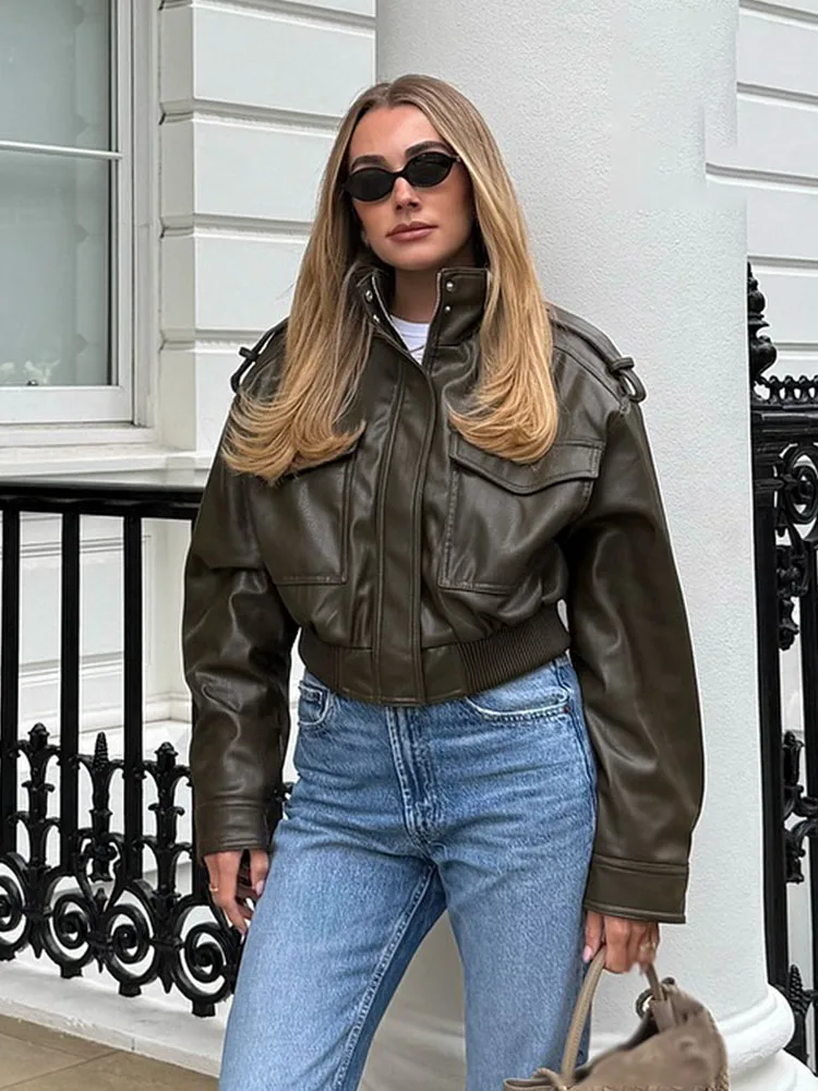 

HH 2025 женские осенние модные пальто, однотонные, с высоким воротником, длинными рукавами, карманами, украшение на молнии, женская уличная куртка в стилеweer