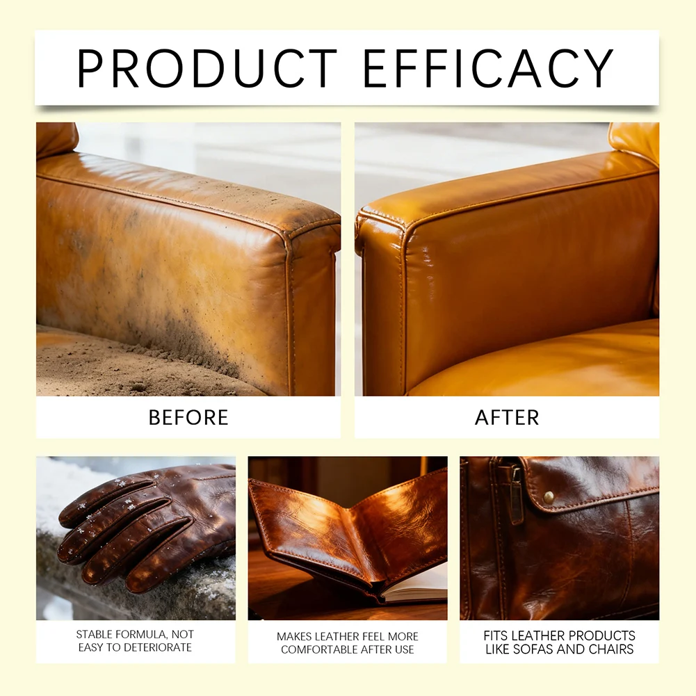 Leather Sofa Care Cream Deeply Nourish Remove Stains Prevent Mold Odor Brighten The Leather Color Leather Sofa Cream - view 4