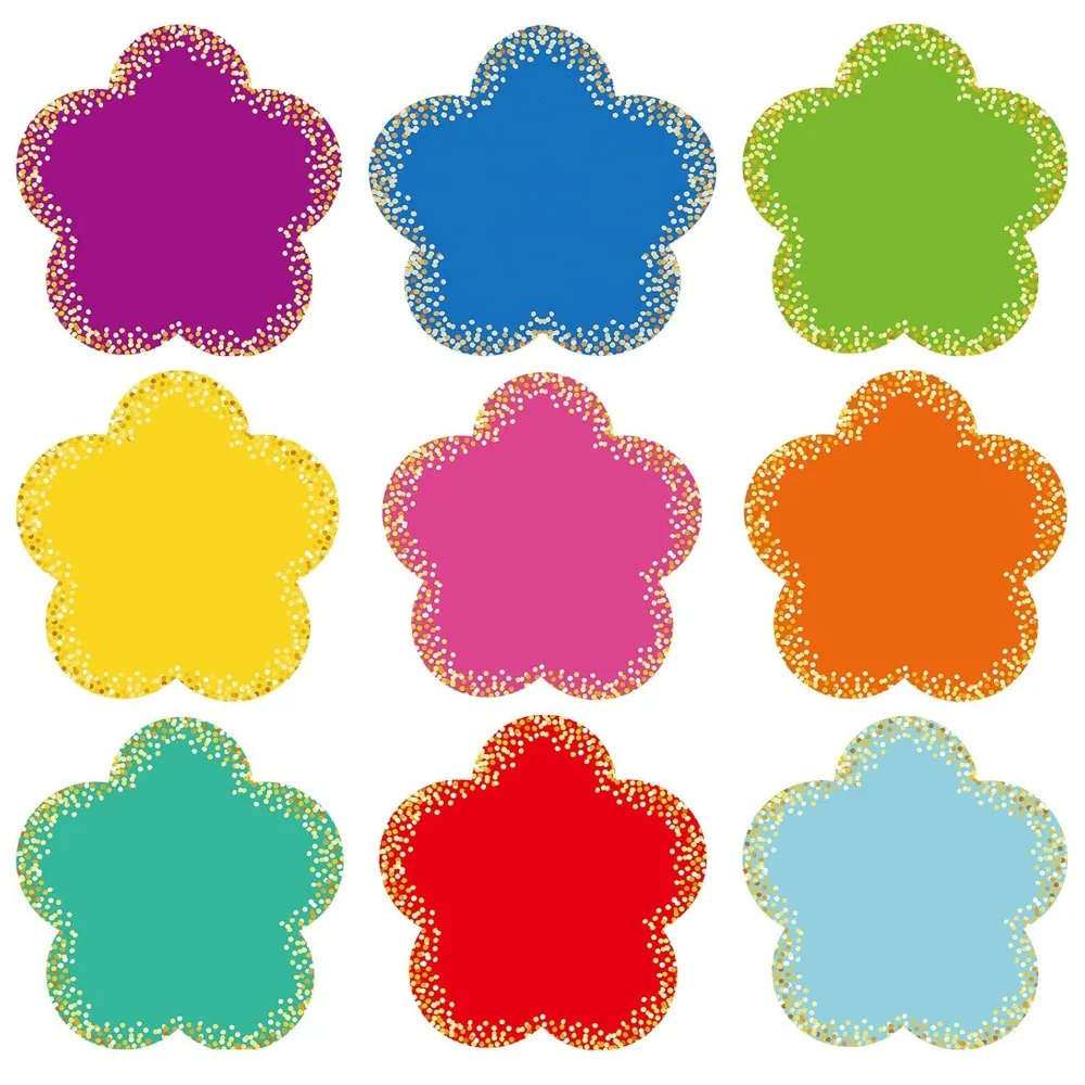 

108pcs Cutouts Colorful Star Paper Cutouts DIY Craft Aesthetic Pentagram Decorative Border Round Flower Heart Shaped