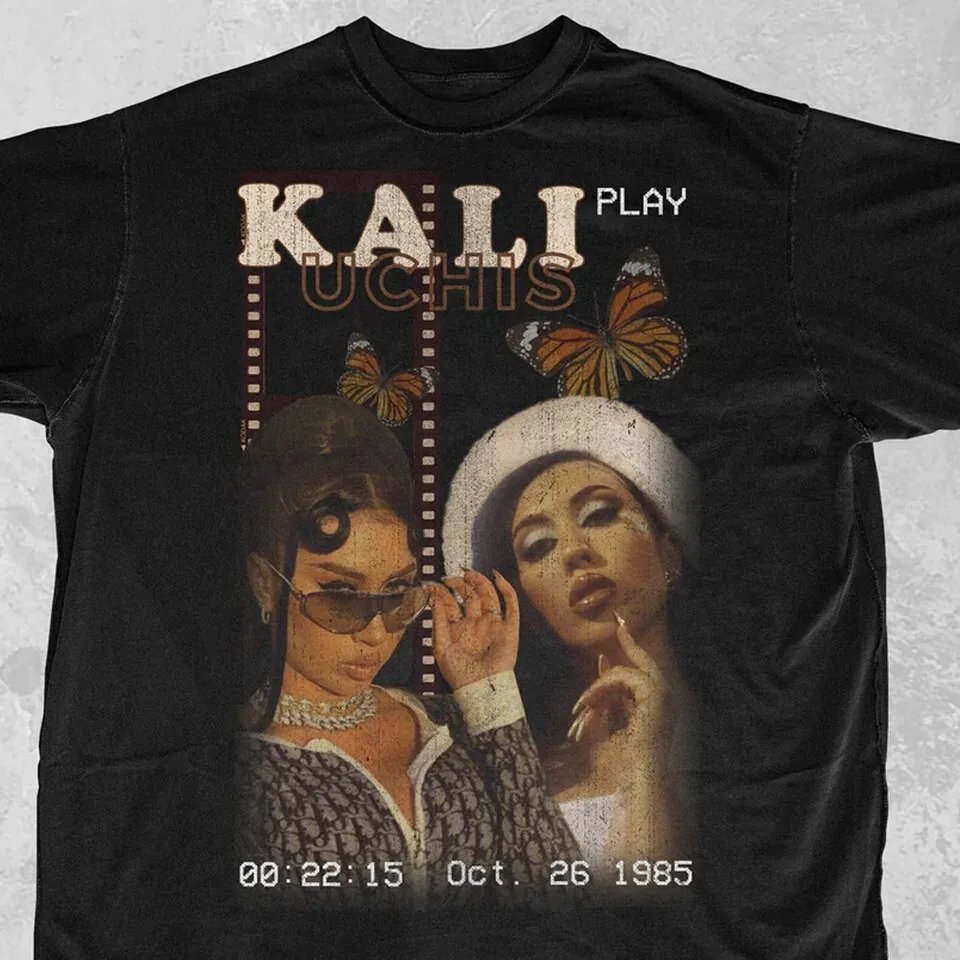 Рубашка VTG Kali Uchis черная с коротким рукавом Все YH874.