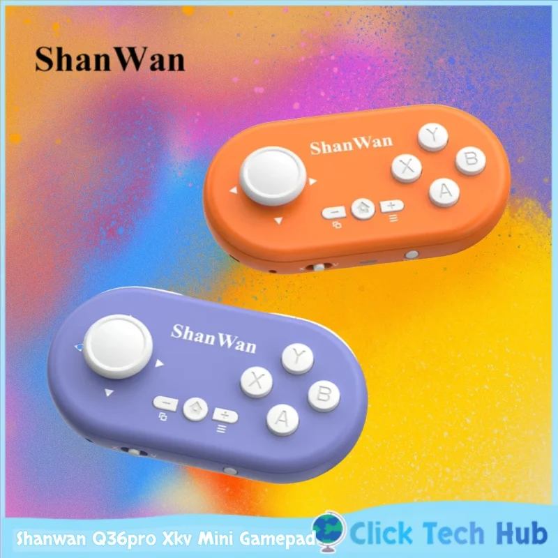 Shanwan Q36pro Xkv Mini Gamepad  Hall Joystick Gyroscope Portable Controller for Pc Simulator Multi-Mode Play Replaceable mouse