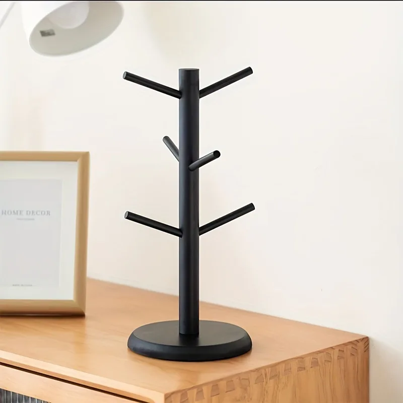 Water Cup Holder Detachable Coffee Mug Holder with 6 Hooks Detachable Cup Tree Space-Saving Cup Rack for Home Kitchen