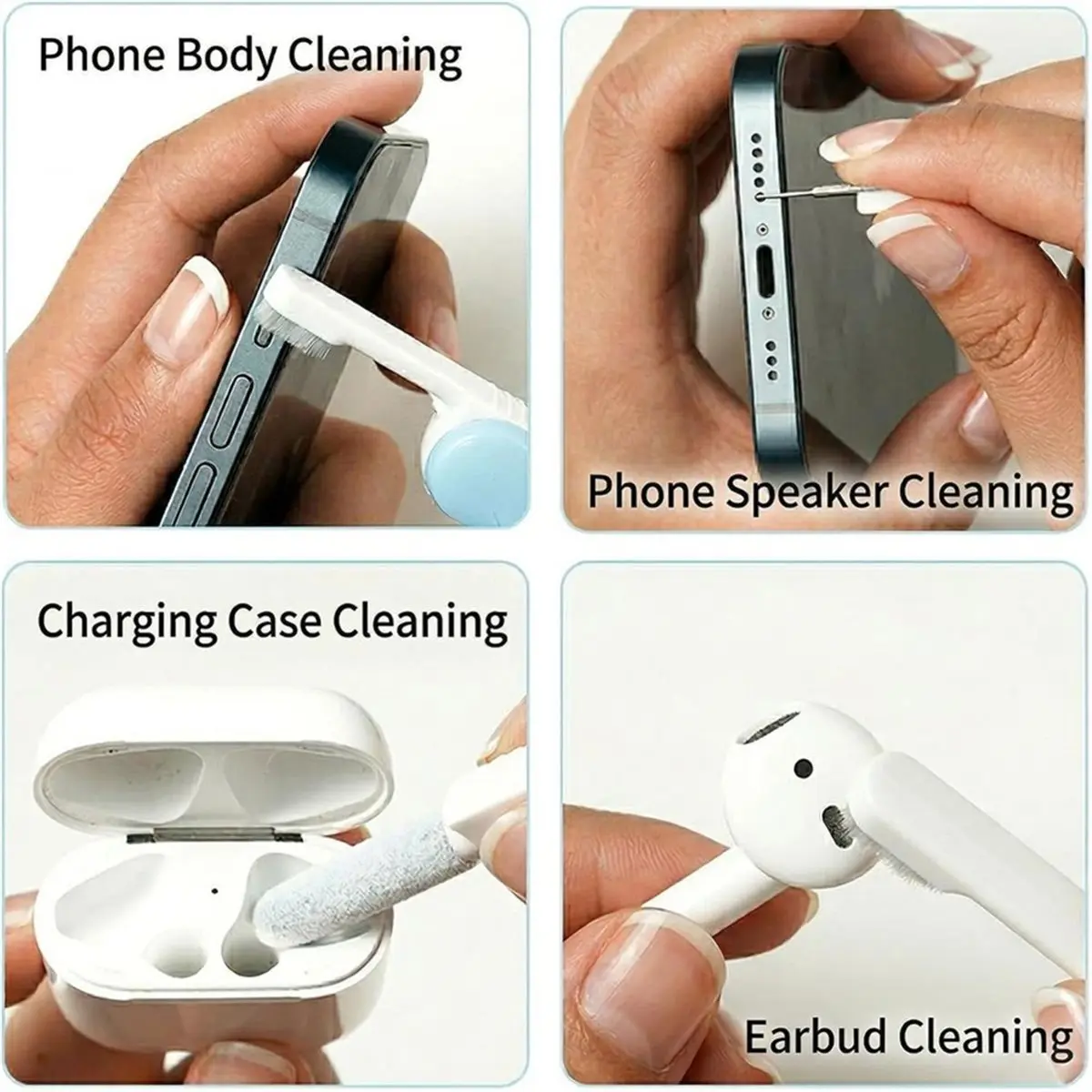 Electronic Cleaning Kit for Earbuds Phone, Cleaner Tool with High-Density Brush SIM Ejection Pin