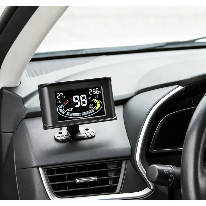 3 In 1 Lcd Display Combo Gauge, Car Truck Modification Dashboard Meter, Water Temperature Oil Pressure & Voltage Monitor