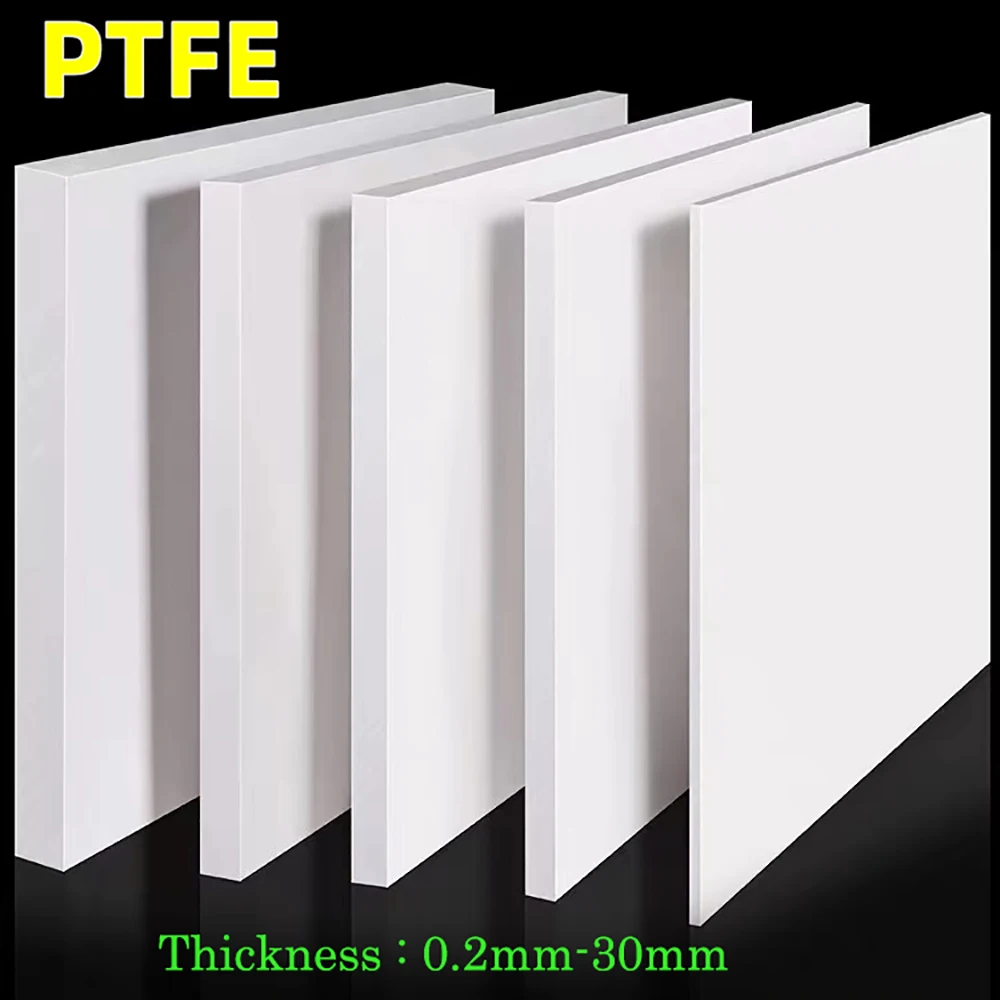 0.2-30mm White PTFE Board PTFE Sheet Plate Block Polytef Plate Anti-Corrosion Machining Model Processing Materials Multiple Size