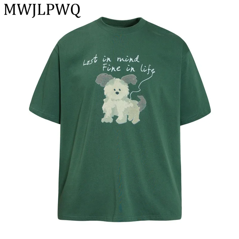 

MWJLPWQ Short-Sleeve Printed Design T-Shirt For Men Summer American Street Style Cotton Round Neck Casual Tops Chic New 16007