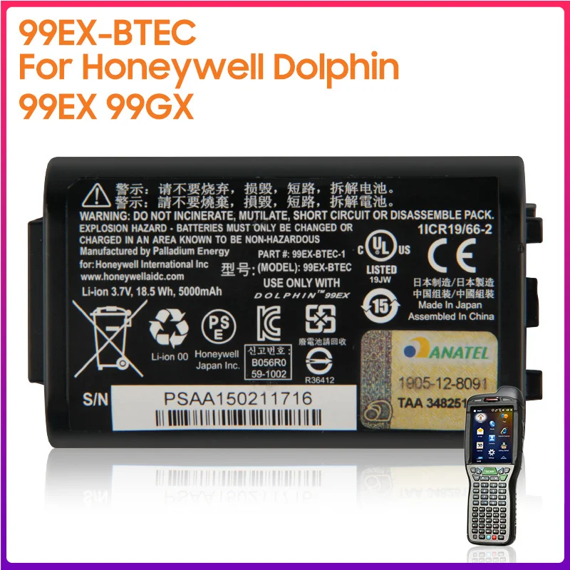 

Original Battery 99EX-BTEC For Honeywell Dolphin 99EX 99GX Authentic Battery 5000mAh